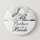 Elegant Monogram Bridal Party White Satin Design
