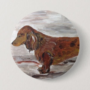 Pin's Avec Agrafe Goupille de peinture de teckel par