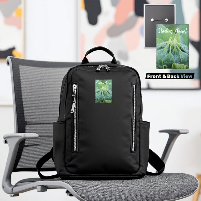 Pin's Avec Agrafe Photographie humide de plan rapproché de bourgeon (zoomed view of front & back template vertical button)