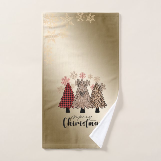 Pins de Noël cool, Snowflakes Gold (Serviette à main)