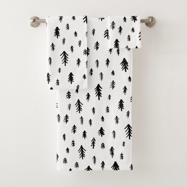 Pins de Noël modernes Noir et Blanc (En situation)