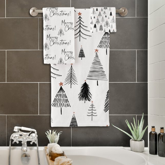 Pins de Noël noirs et blancs modernes (Créateur téléchargé)