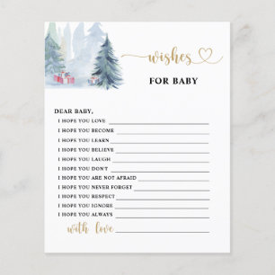Pins d'hiver Voeux pour carte bébé
