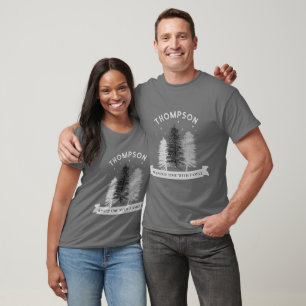 Pins rustiques et hivernaux avec T-shirt familial
