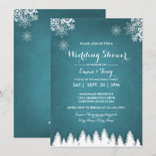 Pins rustiques Hiver Mariage Douche Invitation