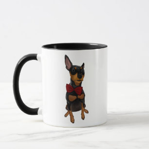 Pinscher miniature (Pin de minute) avec la tasse