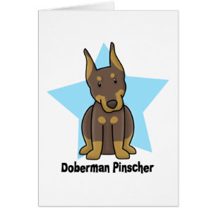 Pinscher rouge de dobermann d'étoile de Kawaii