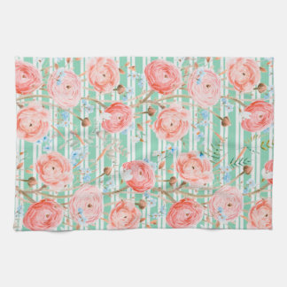 Pinstripe Floral Pattern Serviette de cuisine