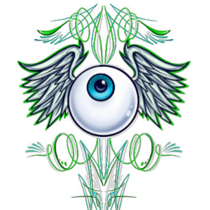 Pinstripe flying eyeball pickleball paddle