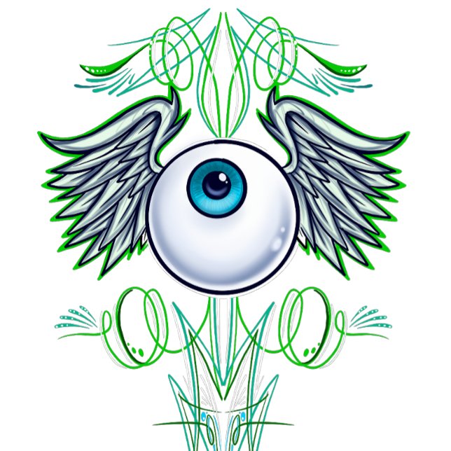 Pinstripe flying eyeball pickleball paddle  (Creator Uploaded)