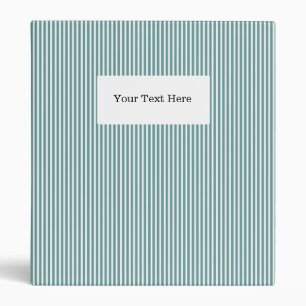 Pinstripe office binder   Teal & white stripes