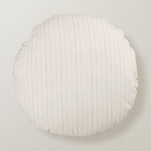 Pinstripe Pillow Round- Muted Olive Green on Beige