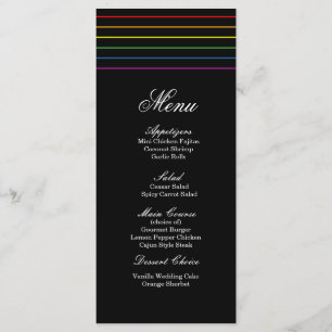 Pinstripe Pride Colours LGBT Wedding Menu