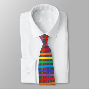 Pinstripe Rainbow and Rainbow Stripes Black Tie