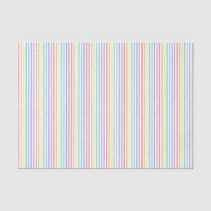 Pinstripe Rainbow White Tissue Paper