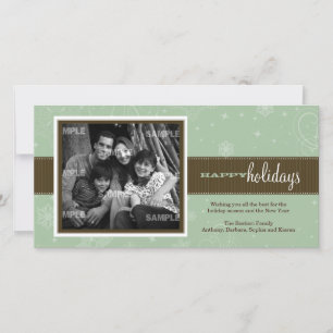 Pinstripe Ribbon Holiday Photo Card