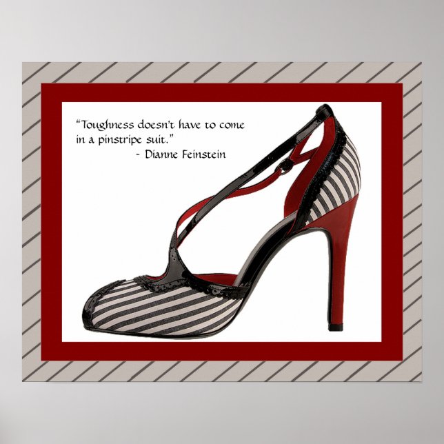 Pinstripe shoe print w/quote (Front)