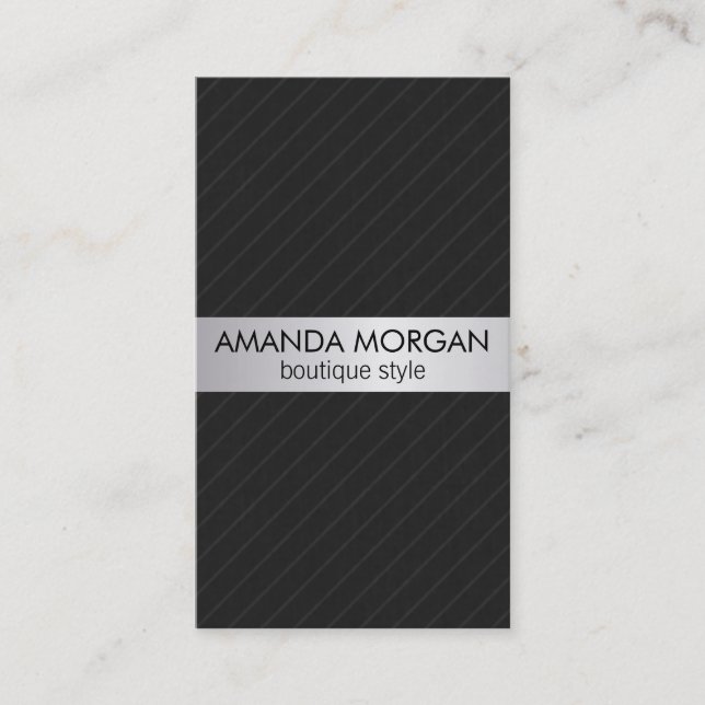 Pinstripe / Silver Business Card (Front)