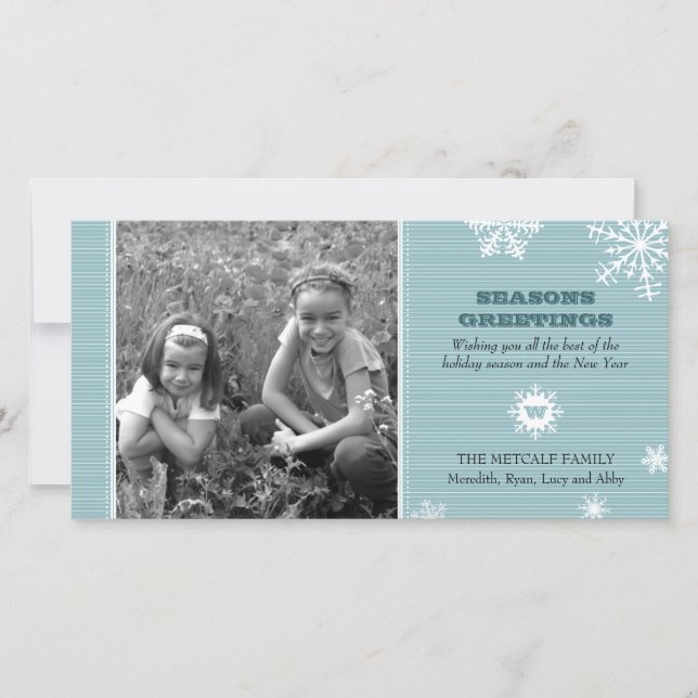 Pinstripe Snowflake Photo Card (Front)