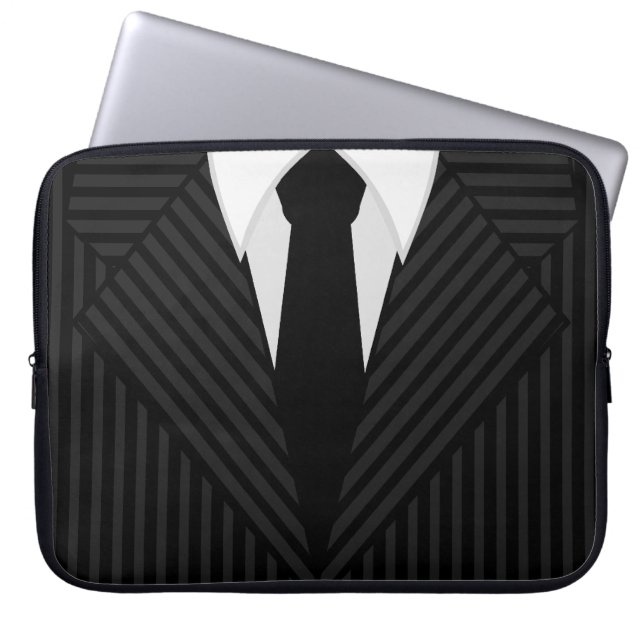 Pinstripe Suit and Tie Cool 15 Inch Laptop Sleeves (Front)