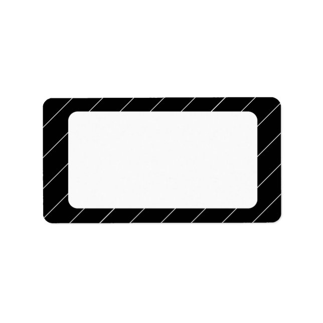 Pinstriped Black and White Blank Address Labels (Front)