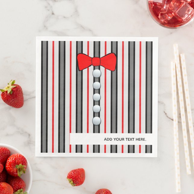 Pinstripes And A Red Bow Tie Napkin (Insitu)