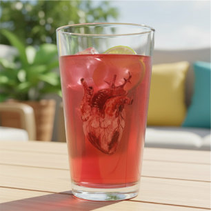 Pint Hearts Glass