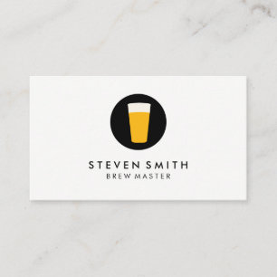 Pint of Beer Logo Black White Business Card