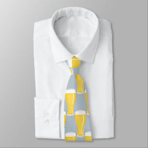 Pint of Beer on Diagonal Stripes - Custom Colour Tie