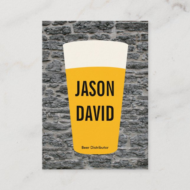 Pint of Beer | Rustic (variation) Business Card (Front)