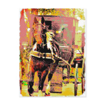 Pinto Amish Horse 8-Bit Art