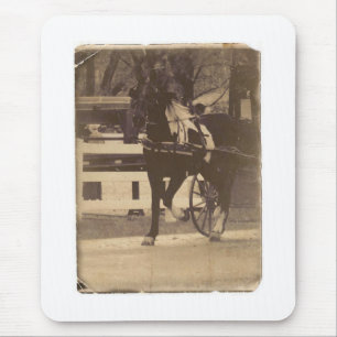 Pinto Amish Horse Faux Vintage Mouse Pad