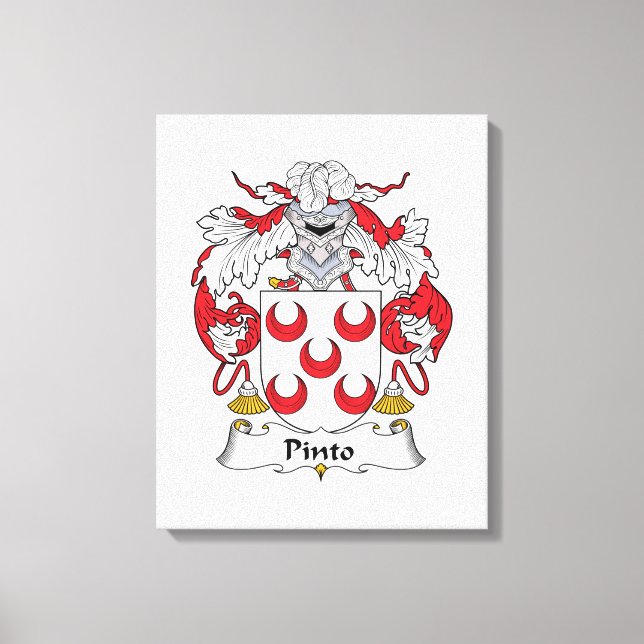 Pinto Family Crest Canvas Print (Front)