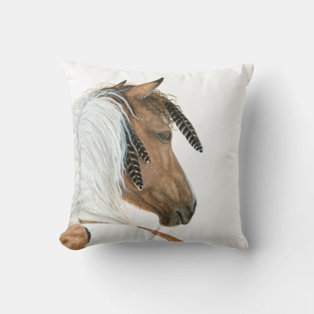 Pinto Horse by BiHrLe Pillow (Front)