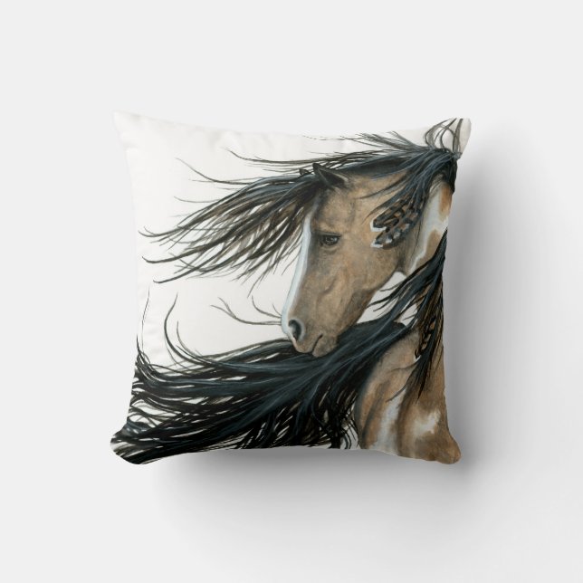 Pinto Horse by BiHrLe Pillow (Front)