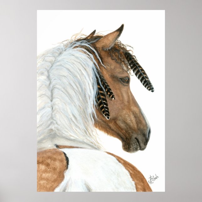 Pinto Horse par BiHrle Poster (Devant)