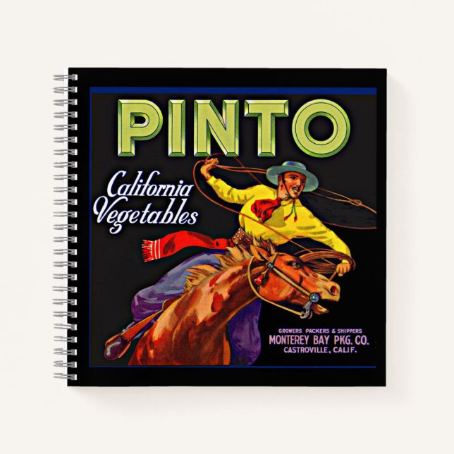 Pinto vegetable crate label print notebook (Front)
