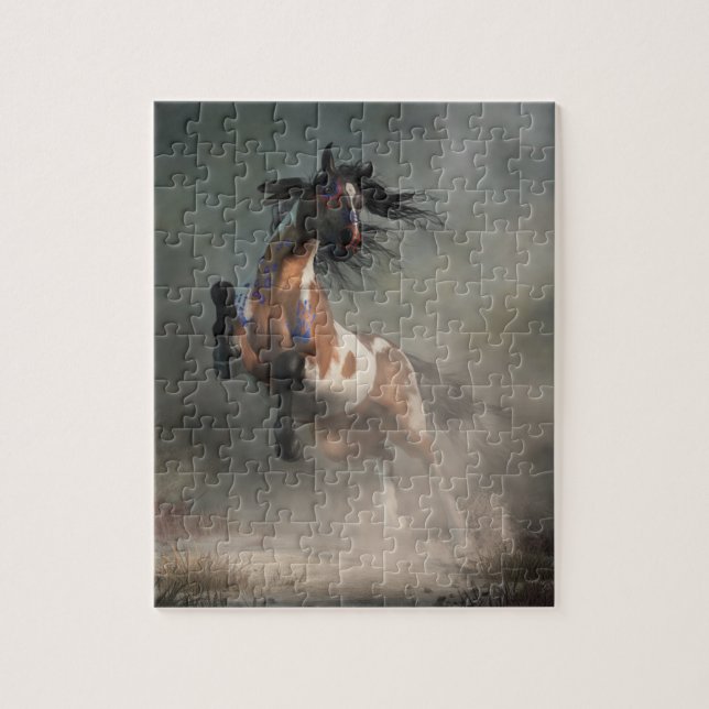 Pinto Warrior Horse in War Paint Jigsaw Puzzle (Vertical)