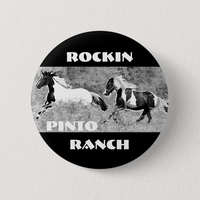 Pintos Galloping, Customizable 2 Inch Round Button (Front)