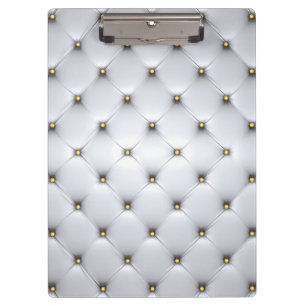 Pintuck look white and gold elegant  clipboard