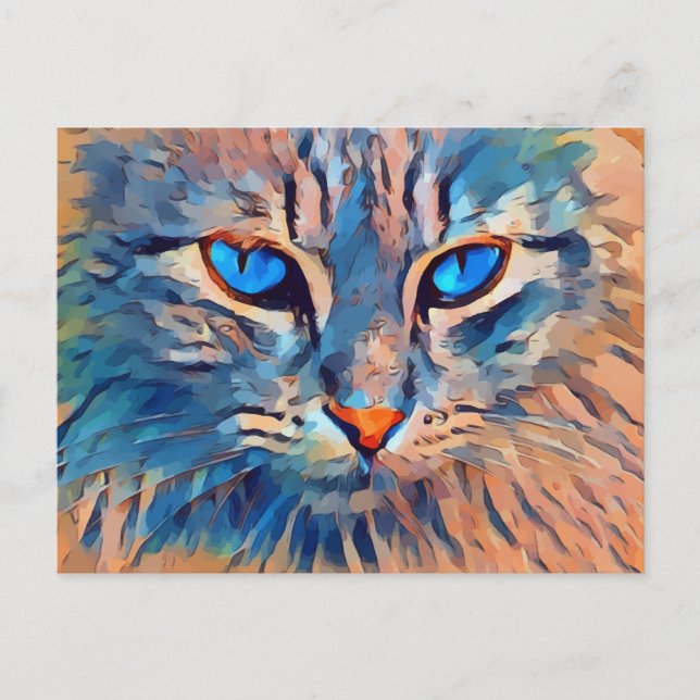 Pintura de gatos holiday postcard (Front)