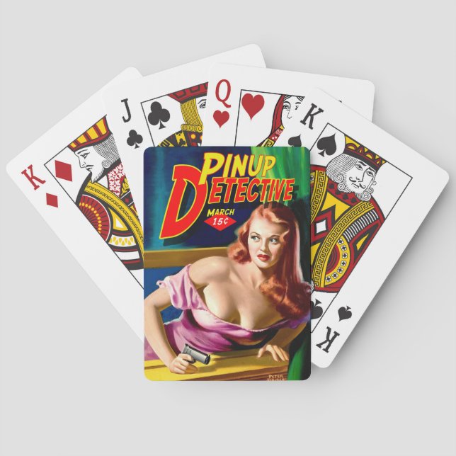 Pinup Detective Pulp Noir Playing Cards (Back)