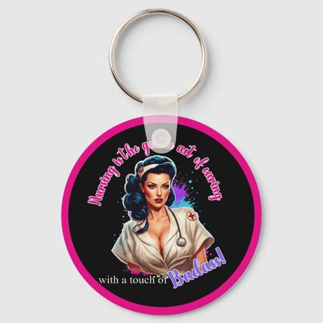 Pinup_  Nurse Badass Keychain (Front)