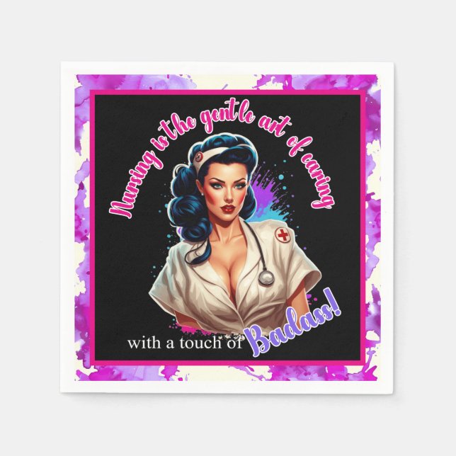 Pinup_ Nurse Badass  Napkin (Front)