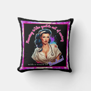 Pinup_  Nurse Badass Throw Pillow