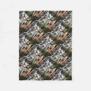 Pinus pinea Pine Tree Forest Painting Fleece Blanket