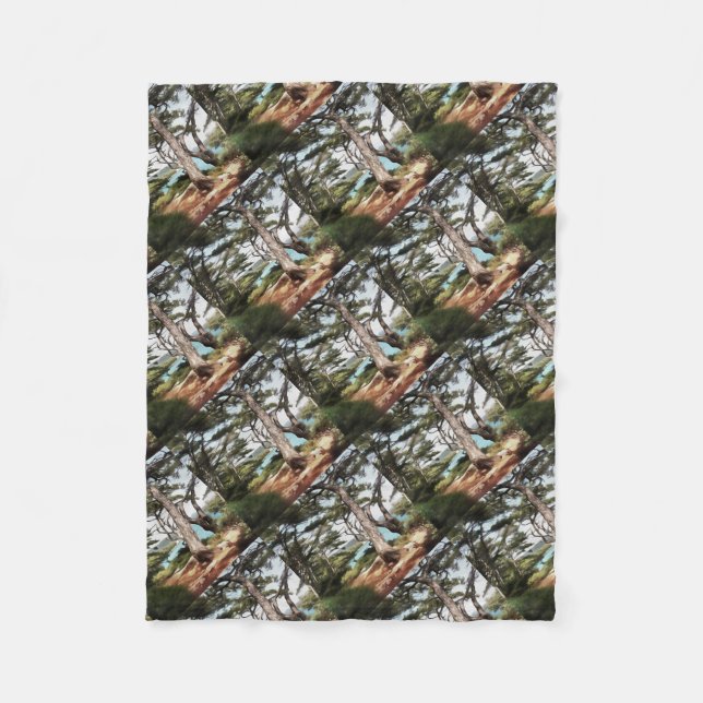 Pinus pinea Pine Tree Forest Painting  Fleece Blanket (Front)