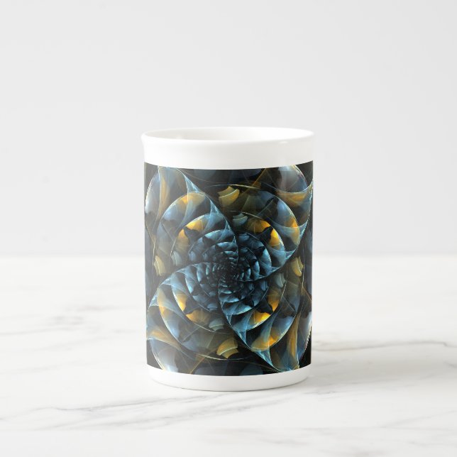 Pinwheel Abstract Art Bone China Mug (Front)