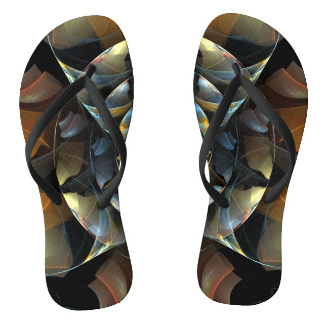 Pinwheel Abstract Art Flip Flops (Footbed)