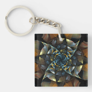 Pinwheel Abstract Art Keychain